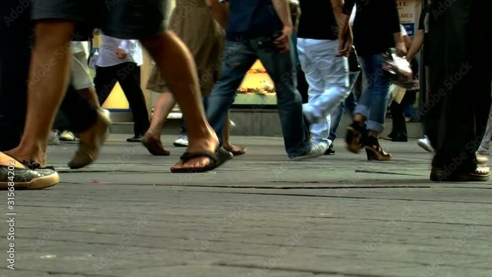 crowded people walking on the street Istanbul / Taksim / istiklal crowded people walking on the street Istanbul / Taksim / istiklal