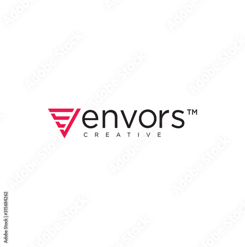 Letter E V VE Triangle Logo Tech Design Vector Stock  illustration .  Triangle Tech Logo Design