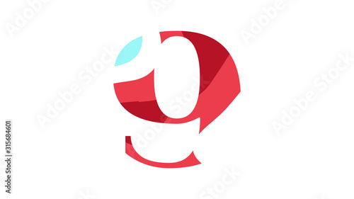 Paper cut numbers. Blue red multi layers papercut effect isolated on white background. Figures of alphabet letter papercut font. 9 number vector EPS.