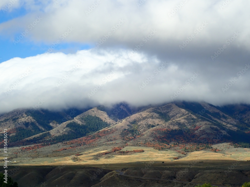 Mountains in the distance with sky