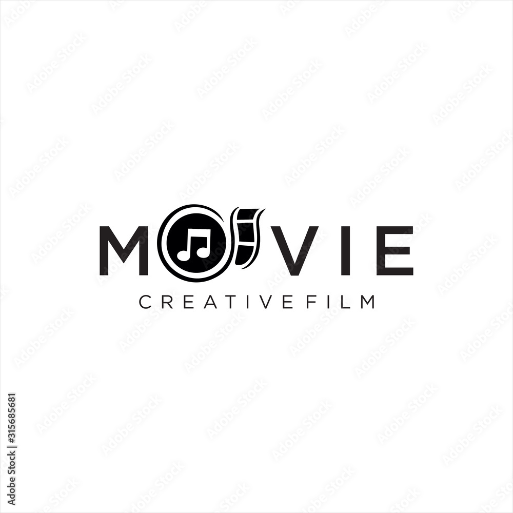 Cinema logo movie emblem template . Movie Production Logo .Film Camera Logo Template . film strip cinema , Videography Logo Images