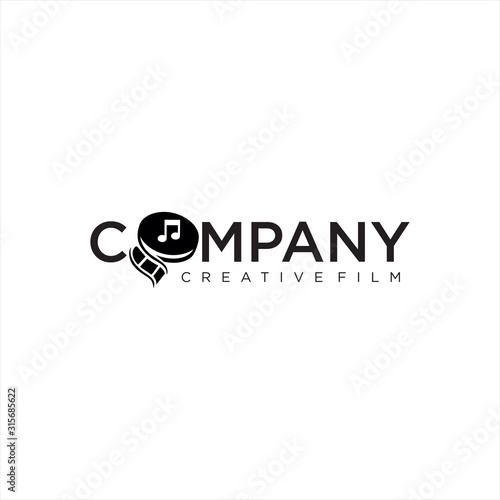 Cinema logo movie emblem template . Movie Production Logo .Film Camera Logo Template . film strip cinema , Videography Logo Images