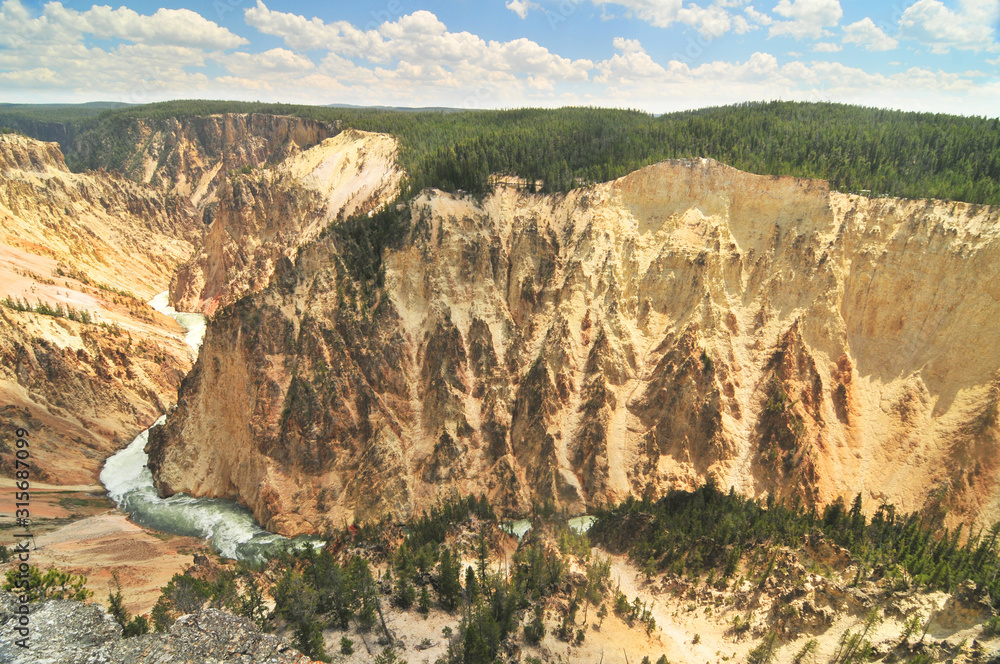 The Yellowstone Waterfalls  within Yellowstone National Park, Wyoming, United States