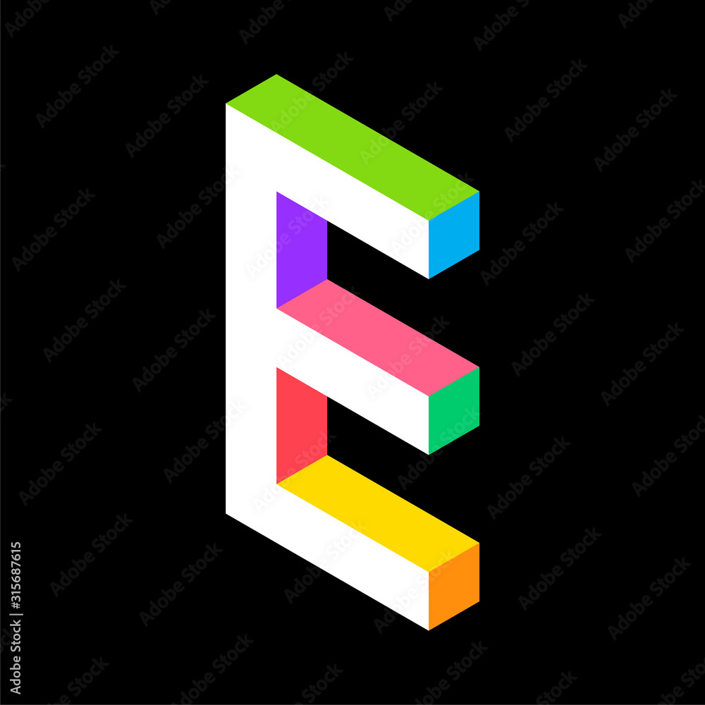 3d Colorful Letter E logo icon design template element. Vector illustration 3d Colorful Letter E logo icon design template element. Vector illustration