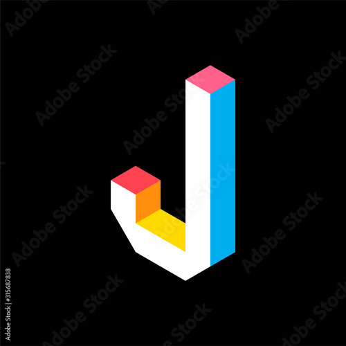 3d Colorful Letter J logo i...