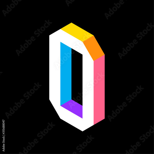 3d Colorful Letter O logo i...