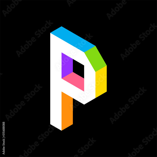 3d Colorful Letter P logo i...