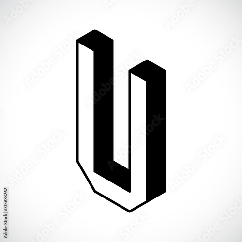 3d Letter U logo icon desig...