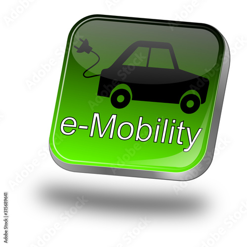 e-Mobility Button - 3D illustration