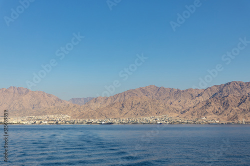 Coast of the Jordanian city of Aqaba
