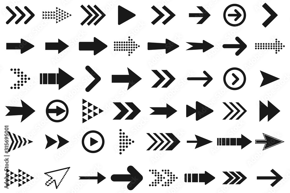Arrow icons set. Vector illustration Arrow icons set. Vector illustration