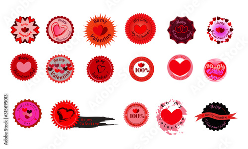 Valentine day badges