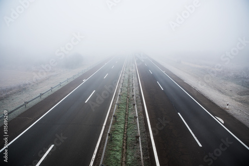 Road into the fog