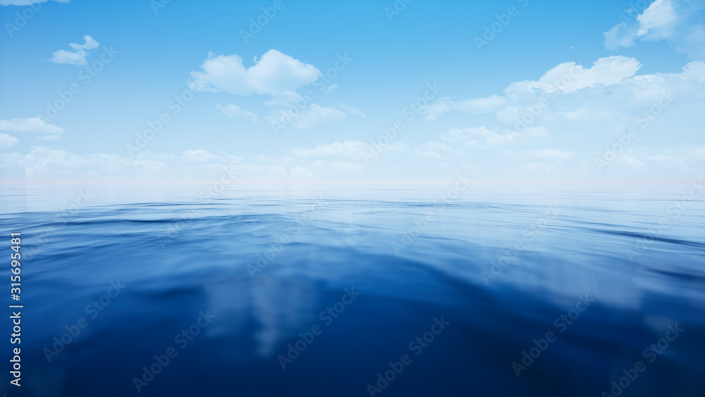 sea at the morning time by 3D rendering scene sea at the morning time by 3D rendering scene