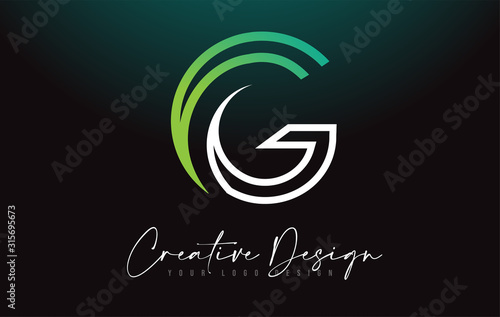G Letter Logo Design Icon with Monogram Lines and Creative Look Concept.