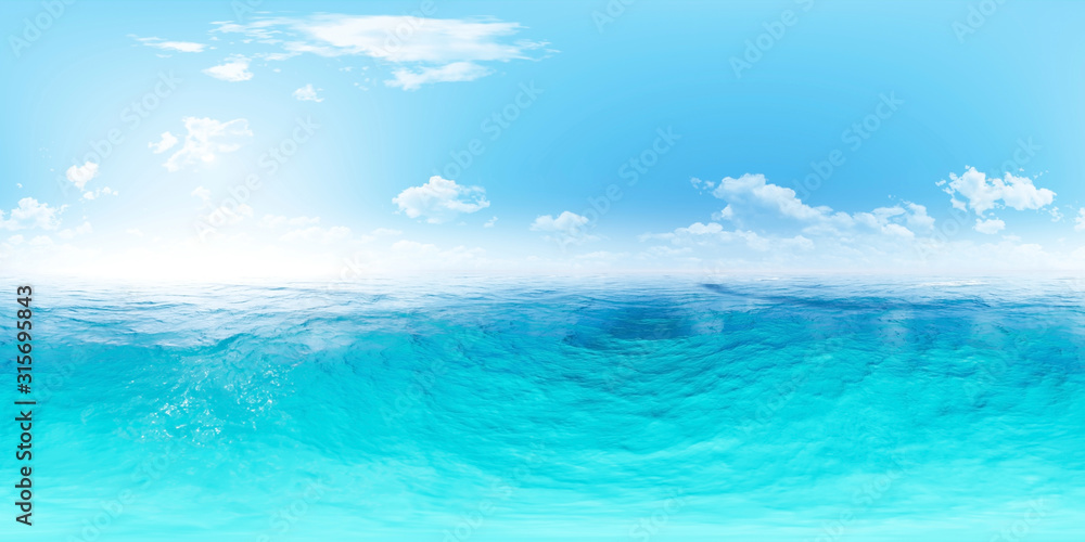Panorama of sunny day with ocean