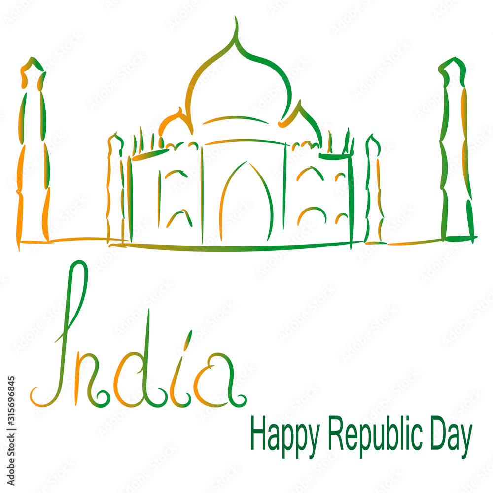 Naklejka premium Indian Republic Day concept with text 26 January.