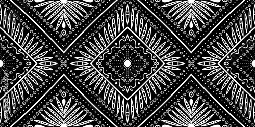 Smoke Indian Ikat Vector Seamless Pattern.