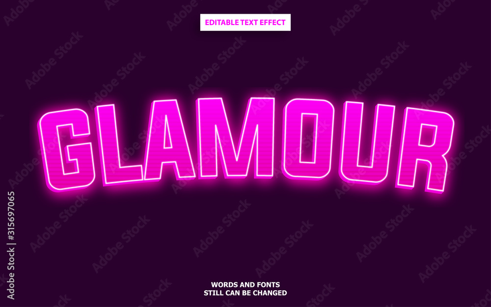 Glamour editable text effect Glamour editable text effect