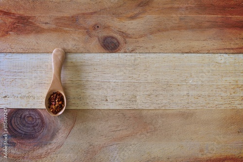 A spoon of cayenne pepper o...