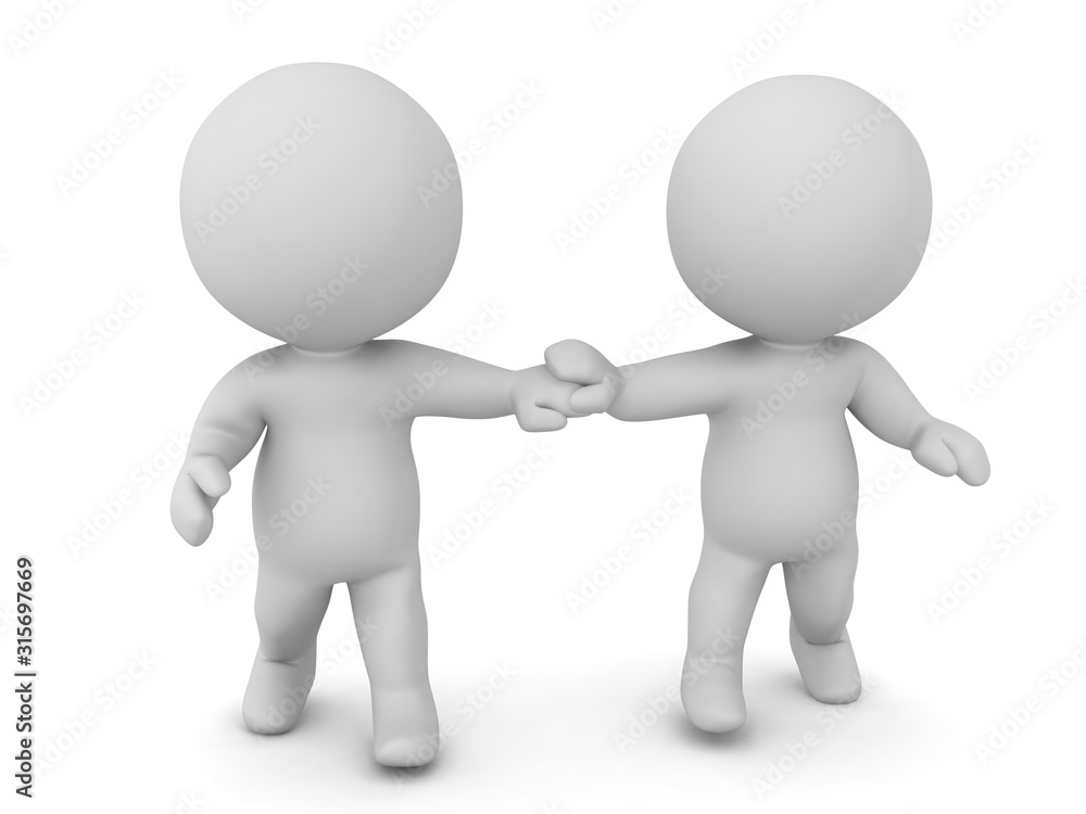 Two 3D Character walking and holding hands Two 3D Character walking and holding hands