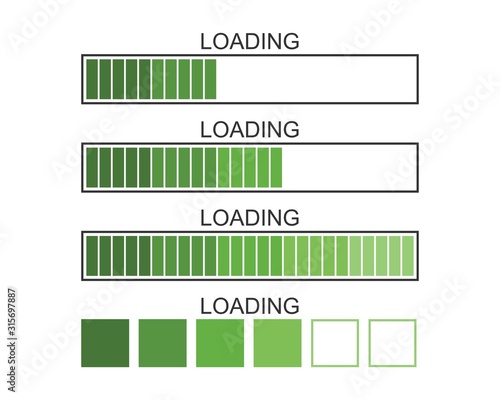 loading bar progress icon, load indicator sign, waiting symbols, vector illustration