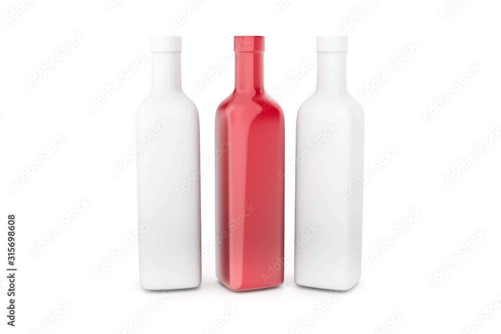 3D Illustration of Realistic Bottle on White 3D Illustration of Realistic Bottle on White