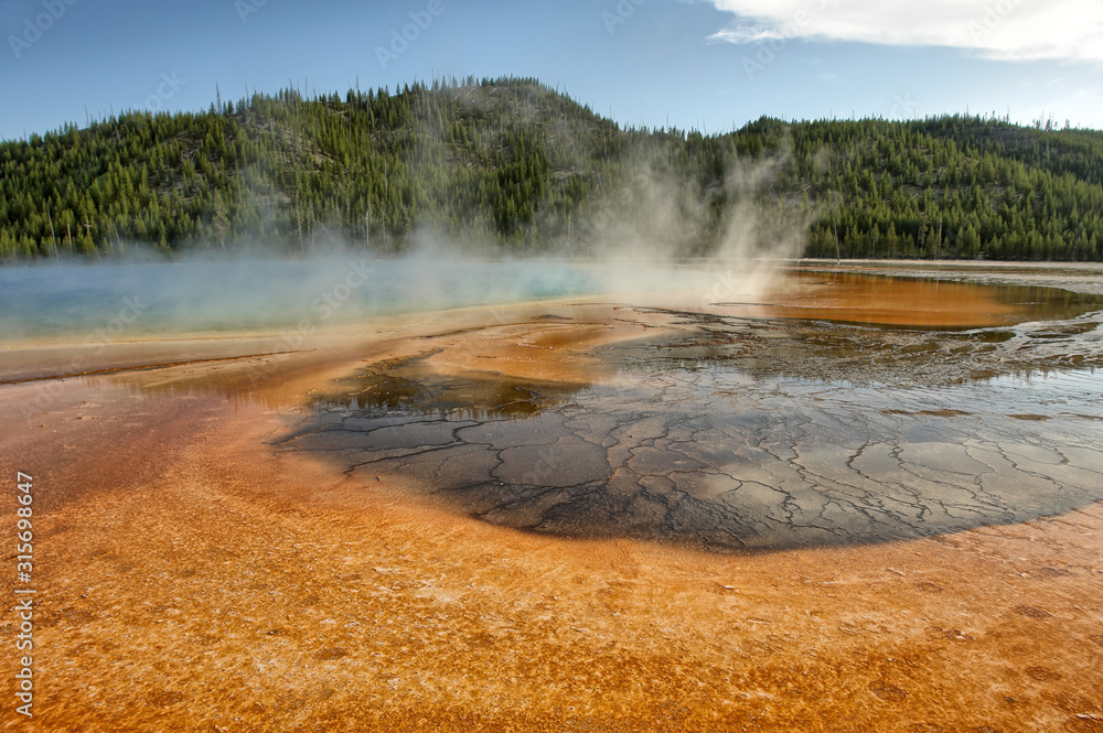 Hot lake in the Yellowstone national park Hot lake in the Yellowstone national park