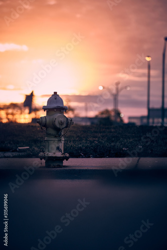 Magic Hydrant with sunrise morning