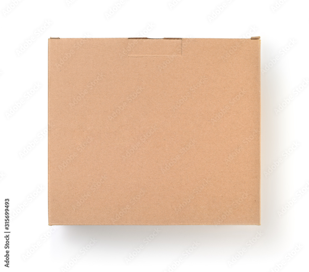 Top view of cardboard blank brown box Top view of cardboard blank brown box