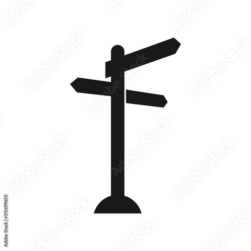 signpost icon in flat style on white. vector Illustration