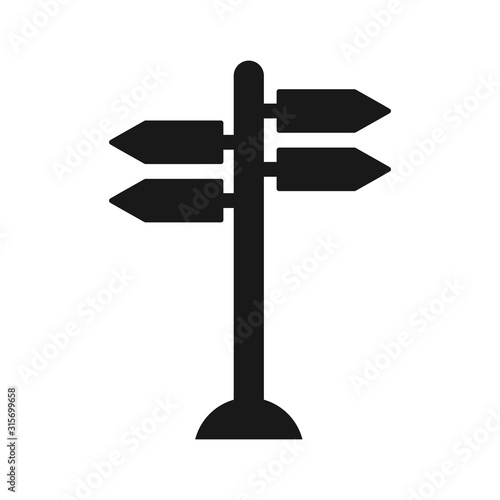 signpost icon in flat style on white. vector Illustration