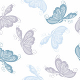 Seamless pattern with butterfly background. Abstract elegance.