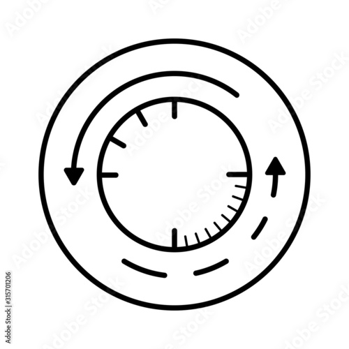 	 real time data outline icon. isolated line vector illustration from general collection.
