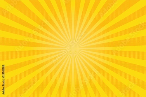 yellow shiny starburst background. Vector illustration