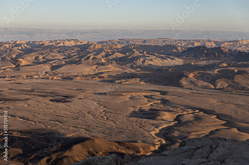 Panoramic view of Machtesh Ramon in the Negev desert