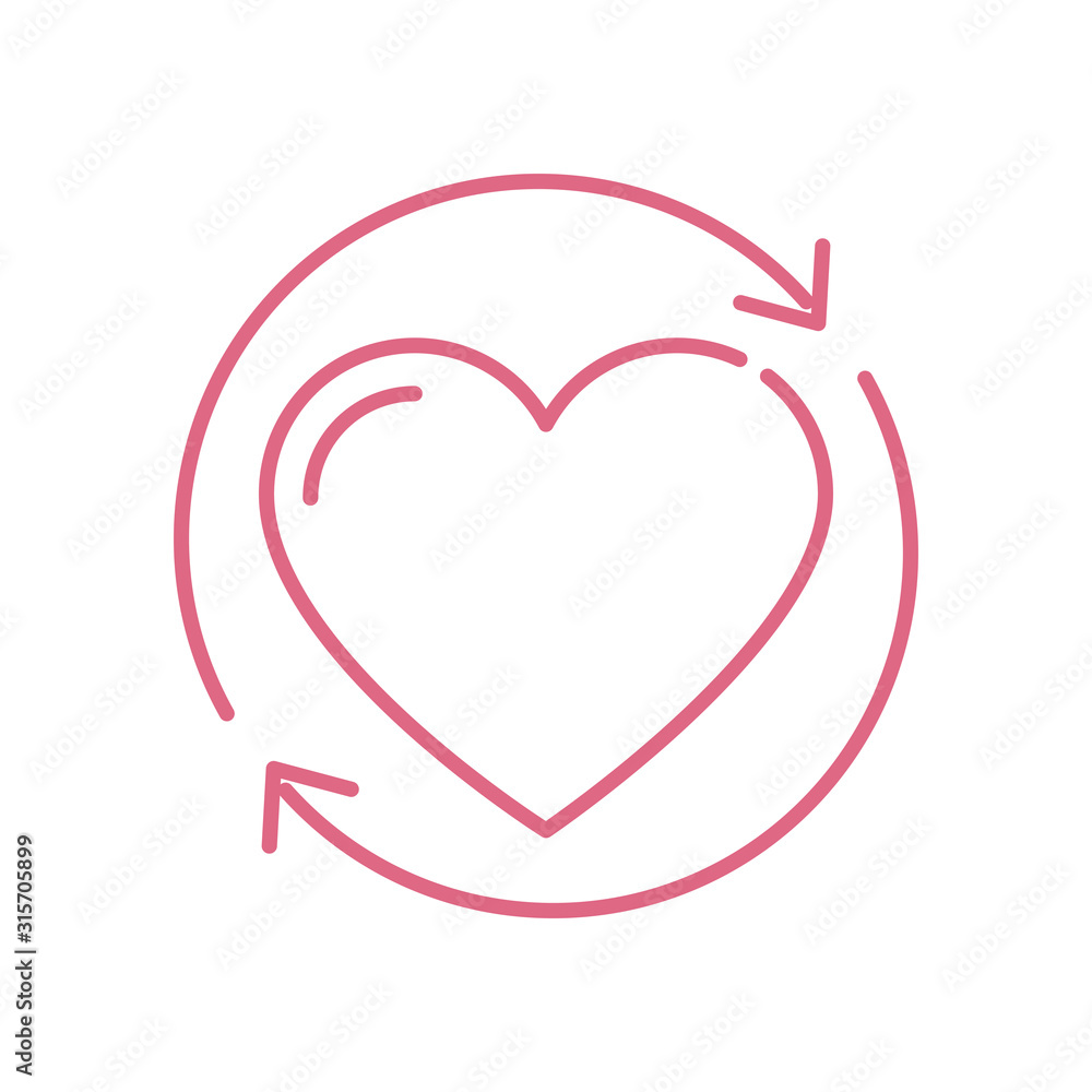 Isolated heart and arrows circle vector design