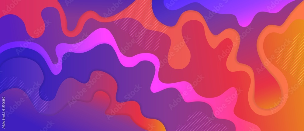 Multicolored bright colorful abstract background. Smooth gradient, waves of bright colors. Beautiful simple background. - obrazy, fototapety, plakaty 