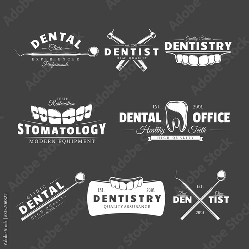 Set of dental labels