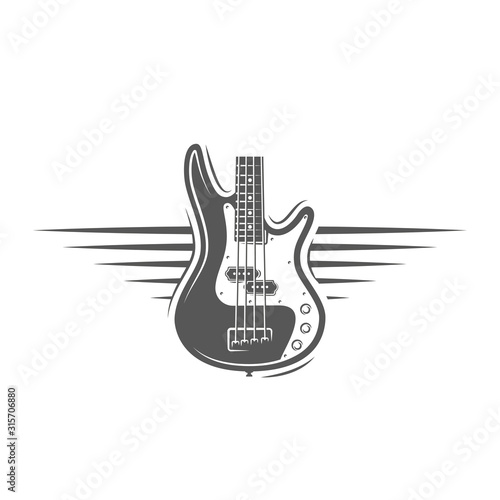 Part of the guitar isolated on a white background