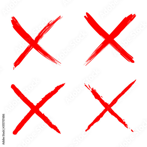 Red wrong mark. Vector illustration