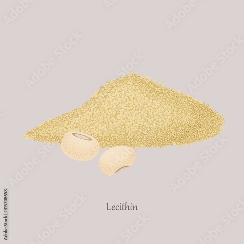 Photos A bunch of lecithin on a gray background