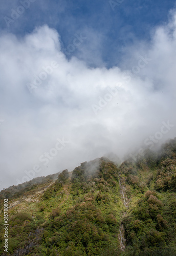 Franz Josef Glacier New Zealand. Mountains. VClouds