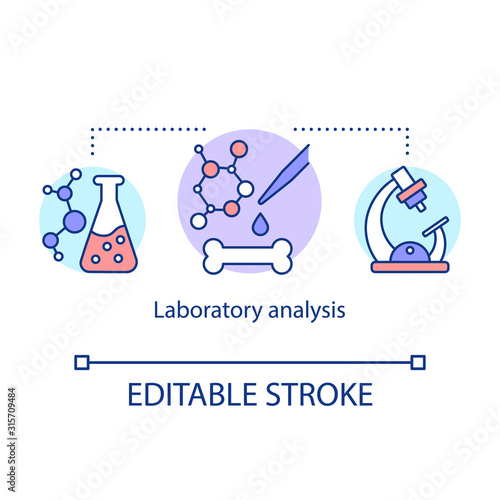 Laboratory analysis concept icon. Researching of prehistoric remains. Dating archaeological artifacts. Paleontology idea thin line illustration. Vector isolated outline drawing. Editable stroke