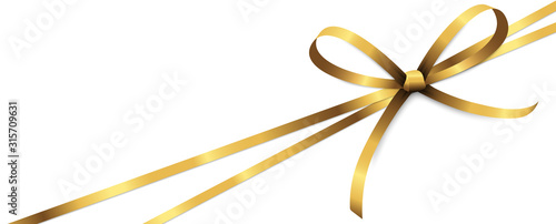 golden colored ribbon bow