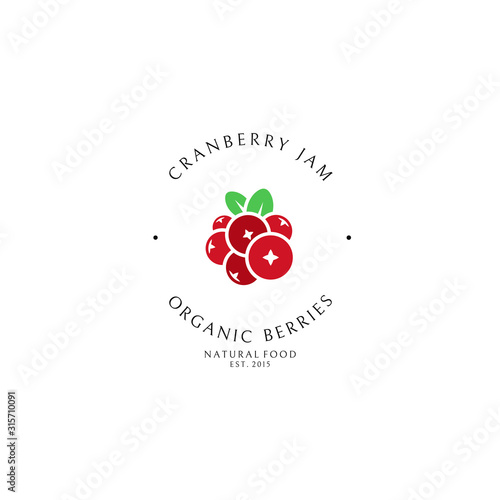Cranberry jam. Logo template
