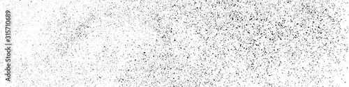 Black Grainy Texture Isolated On White Background. Dust Overlay. Dark Noise Granules. Wide Horizontal Long Banner For Site. Vector Design Elements, Illustration, EPS 10. © sergio34
