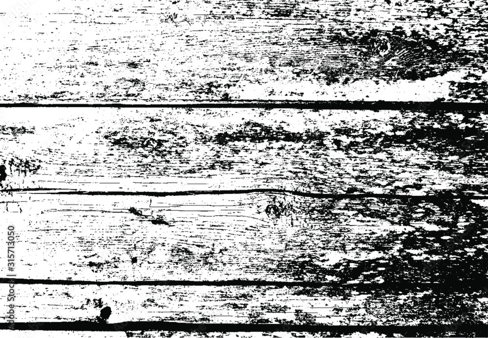 Obraz premium Wooden planks overlay texture. Shabby chic background. Easy to edit vector wood texture backdrop. Grunge Vector Illustration. Texture effect. Black isolated on white background. EPS10.
