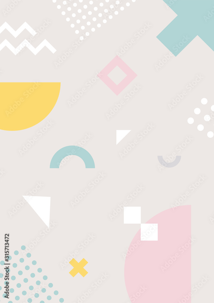 A colorful trendy Memphis geometry print cover A colorful trendy Memphis geometry print cover