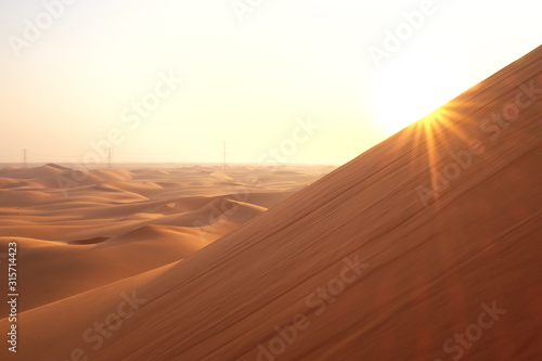 Warm desert summer at sunrise in Riyadh, Saudi Arabia